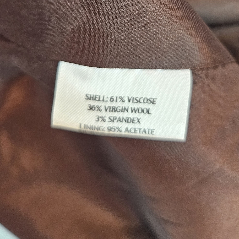 Eileen Fisher Womens Brown Wool Blend Coat Sz M Dress Coat Suit Coat Pockets - Picture 10 of 11